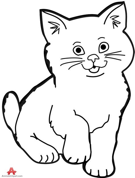 black and white cat clipart